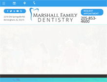 Tablet Screenshot of marshallfamilydentistry.net